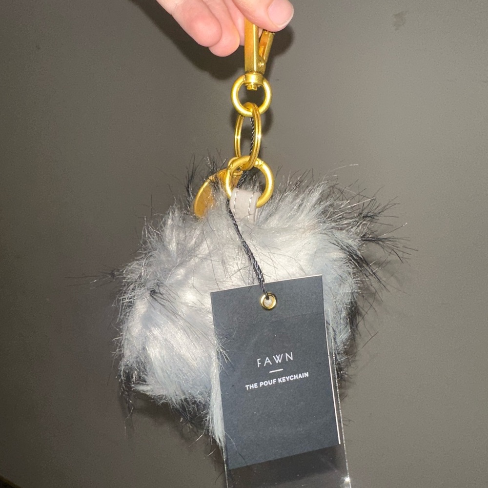 Fawn Design Gray Fur Keychain Accessory - Picture 3 of 4